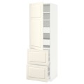 IKEA METOD МЕТОД / MAXIMERA МАКСІМЕРА Вис шафа з полицями / шухлядами, білий / Bodbyn кремовий, 60x60x200 см 99369635 993.696.35