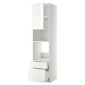 IKEA METOD МЕТОД / MAXIMERA МАКСІМЕРА Висока шафа для духовки / мікрохвильовки з дверима / 2 шухлядами, білий / Ringhult білий, 60x60x240 см 89463501 894.635.01