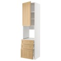 IKEA METOD / MAXIMERA Висока шафа для духовки, білий / дуб Forsbacka, 60x60x240 см 59509548 595.095.48