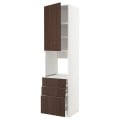 IKEA METOD МЕТОД / MAXIMERA МАКСІМЕРА Висока шафа для духовки, білий / Sinarp коричневий, 60x60x240 см 69455998 694.559.98