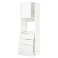 IKEA METOD МЕТОД / MAXIMERA МАКСІМЕРА Висока шафа для духовки, білий / Voxtorp матовий білий, 60x60x200 см 09466914 094.669.14