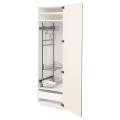 IKEA METOD МЕТОД / MAXIMERA МАКСІМЕРА Висока шафа з відділенням для аксесуарів для прибирання, білий / Bodbyn кремовий, 60x60x200 см 39359700 | 393.597.00