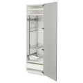 IKEA METOD / MAXIMERA Висока шафа з відділенням для аксесуарів для прибирання, білий / Хавсторп світло-сірий, 60x60x200 см 09538044 095.380.44