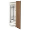 IKEA METOD / MAXIMERA Висока шафа з відділенням для аксесуарів для прибирання, білий / Імітація коричневого горіха, 60x60x200 см 59519632 | 595.196.32