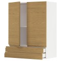 IKEA METOD / MAXIMERA навісна шафа, 2 дверцят/2 шухляди, білий / Voxtorp імітація дуб, 80x100 см 99539237 | 995.392.37