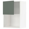 IKEA METOD МЕТОД Навісна шафа для НВЧ-печі, білий / Bodarp сіро-зелений, 60x80 см 89460277 894.602.77