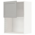IKEA METOD МЕТОД Навісна шафа для НВЧ-печі, білий / Lerhyttan світло-сірий, 60x80 см 09469804 094.698.04