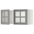 IKEA METOD МЕТОД Шафа / 2 скляні дверцята, білий / Bodbyn сірий, 80x40 см 99395031 993.950.31