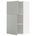 IKEA METOD Навісна шафа з полицями / 2 дверцят, білий / Хавсторп світло-сірий, 60x100 см 29539392 295.393.92