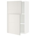 IKEA METOD МЕТОД Навісна шафа з полицями / 2 дверцят, білий / Ringhult світло-сірий, 60x100 см 09467367 094.673.67