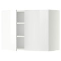 IKEA METOD МЕТОД Навісна шафа з полицями / 2 дверцят, білий / Ringhult білий, 80x60 см 39467035 394.670.35