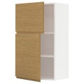 IKEA METOD навісна шафа з полицями/2 дверцят, білий / Voxtorp імітація дуб, 60x100 см 89538506 895.385.06
