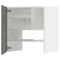 IKEA METOD МЕТОД Навісна шафа з полицею / дверцями, білий / Bodarp сіро-зелений, 60x60 см 39505320 395.053.20