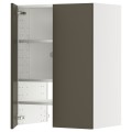 IKEA METOD МЕТОД настінн шаф д/витяжки з полиц/дверц, білий/Havstorp коричнево-бежевий, 60x80 см 09558956 | 095.589.56