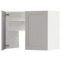 IKEA METOD МЕТОД Навісна шафа з полицею / дверцями, білий / Lerhyttan світло-сірий, 80x60 см 39504405 395.044.05