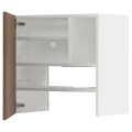 IKEA METOD Навісна шафа з полицею / дверцями, білий / Імітація коричневого горіха, 60x60 см 99519512 995.195.12