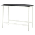 IKEA MITTZON стіл для конференцій, ясеневий шпон чорна морилка / білий, 140x68x105 см 99533061 995.330.61
