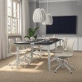 IKEA MITTZON стіл для конференцій, ясеневий шпон чорна морилка / білий, 140x108x75 см 59533398 595.333.98