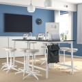 IKEA MITTZON стіл для конференцій, ясеневий шпон чорна морилка / білий, 140x108x105 см 99533457 | 995.334.57
