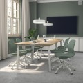 IKEA MITTZON стіл для конференцій, дубовий шпон / білий, 140x108x75 см 79533420 | 795.334.20