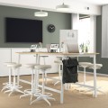 IKEA MITTZON стіл для конференцій, дубовий шпон / білий, 140x108x105 см 69533468 | 695.334.68