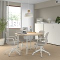 IKEA MITTZON стіл для конференцій, береза кругла / шпон білий, 120x75 см 99513930 | 995.139.30