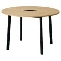 IKEA MITTZON стіл для конференцій, круглий дуб / чорний шпон, 120x75 см 09530458 095.304.58
