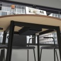 IKEA MITTZON стіл для конференцій, круглий горіх / чорний, 120x75 см 19530504 195.305.04