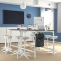 IKEA MITTZON стіл для конференцій, горіх / білий, 140x108x105 см 69533473 | 695.334.73