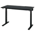 IKEA MITTZON письмовий стіл, чорний ясеневий шпон / чорний, 120x60 см 79525854 | 795.258.54