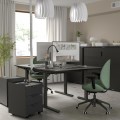 IKEA MITTZON письмовий стіл, чорний ясеневий шпон / чорний, 120x80 см 99526070 995.260.70
