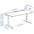 IKEA MITTZON письмовий стіл, okl береза / чорний, 140x60 см 69528037 | 695.280.37