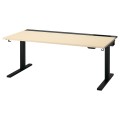 IKEA MITTZON стіл регульований, електрична береза / чорний шпон, 160x80 см 79530172 795.301.72