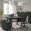 IKEA MITTZON стіл регульований, електричний чорний ясеневий шпон / чорний, 120x80 см 99527748 | 995.277.48