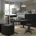 IKEA MITTZON стіл регульований, електричний чорний ясеневий шпон / чорний, 160x80 см 49530201 495.302.01