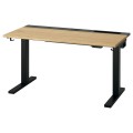 IKEA MITTZON стіл регульований, електричний дуб / чорний шпон, 120x60 см 49526609 495.266.09
