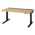 IKEA MITTZON стіл регульований, електричний дуб / чорний шпон, 140x80 см 69513955 695.139.55