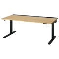 IKEA MITTZON стіл регульований, електричний дуб / чорний шпон, 160x80 см 29530235 295.302.35