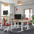 IKEA MITTZON стіл регульований, дуб електричний / білий шпон, 120x80 см 69527797 695.277.97