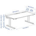 IKEA MITTZON стіл регульований, дуб електричний / білий шпон, 120x60 см 89526853 | 895.268.53