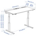 IKEA MITTZON стіл регульований, дуб електричний / білий шпон, 120x80 см 69527797 695.277.97