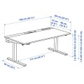IKEA MITTZON стіл регульований, електричний білий / чорний, 140x60 см 79528145 795.281.45
