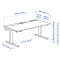 IKEA MITTZON стіл регульований, білий електрик, 140x80 см 19528563 195.285.63