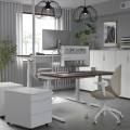 IKEA MITTZON стіл регульований, електричний горіх / білий, 140x60 см 69528339 695.283.39