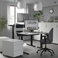 IKEA MITTZON стіл регульований, електричний білий / чорний, 120x60 см 09526116 095.261.16