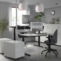 IKEA MITTZON стіл регульований, електричний білий / чорний, 160x80 см 29529883 295.298.83