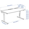 IKEA MITTZON письмовий стіл, чорний ясеневий шпон / білий, 120x80 см 09526084 | 095.260.84