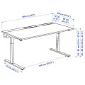 IKEA MITTZON письмовий стіл, білий горіх, 160x80 см 69529126 695.291.26