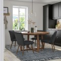 IKEA MÖRBYLÅNGA / KLINTEN Стіл та 4 стільці, дубовий шпон коричнева морилка / Kilanda темно-сірий, 145 см 59505885 595.058.85