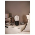 IKEA MARKFROST / MOLNART Настільна лампа з лампочкою, Чорний мармур/біла трубка/прозоре скло, 120 мм 69494565 | 694.945.65